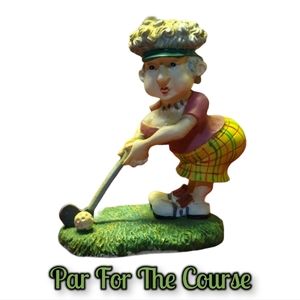 Vtg 90's Russ Foxy Grandma Busty  Woman Golfer Figurine Statue Item #14504 Resin